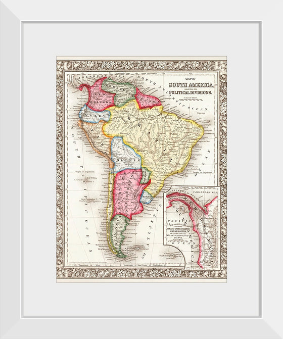 "Map of South America (1863)", Samuel Augustus Mitchell