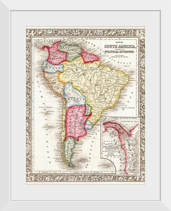 "Map of South America (1863)", Samuel Augustus Mitchell