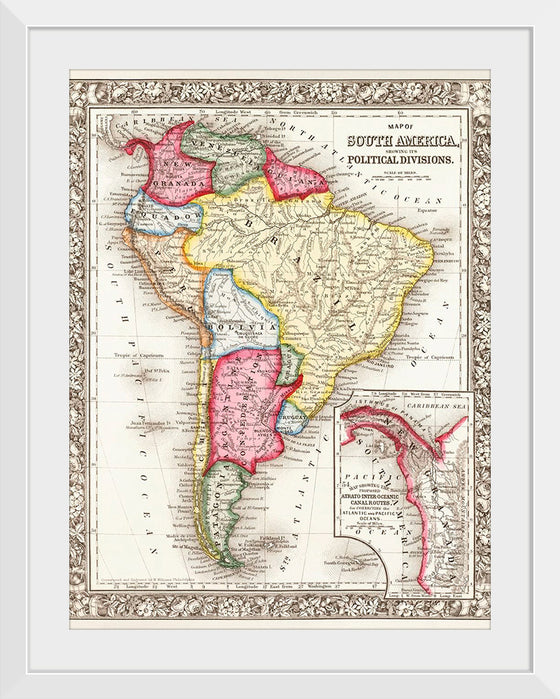 "Map of South America (1863)", Samuel Augustus Mitchell