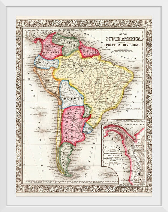 "Map of South America (1863)", Samuel Augustus Mitchell