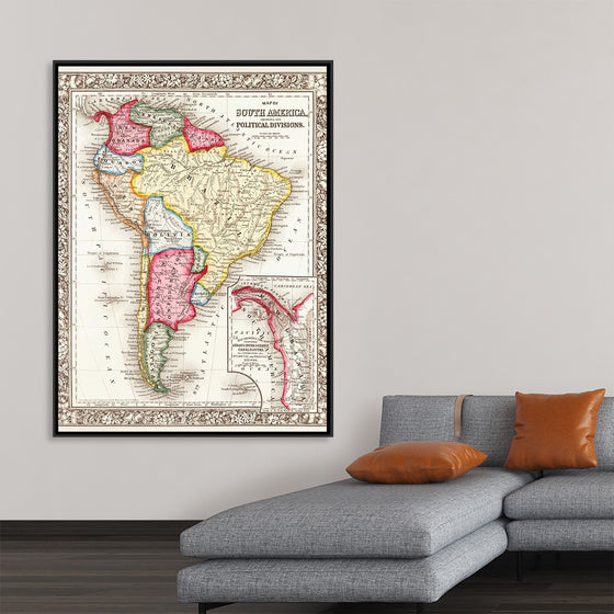 "Map of South America (1863)", Samuel Augustus Mitchell