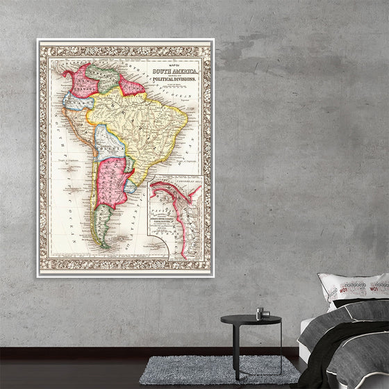 "Map of South America (1863)", Samuel Augustus Mitchell