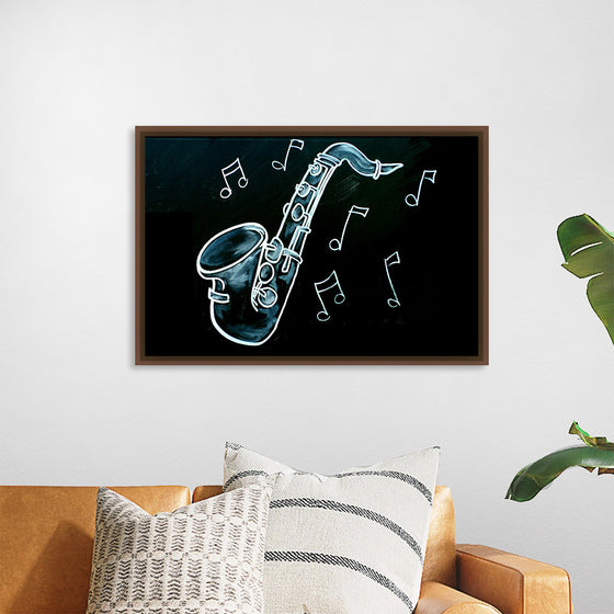 "Chalked Blackboard Saxophone"