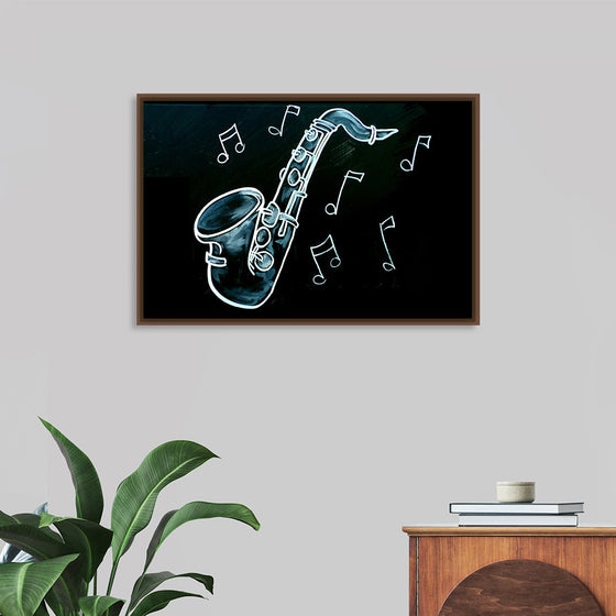 "Chalked Blackboard Saxophone"