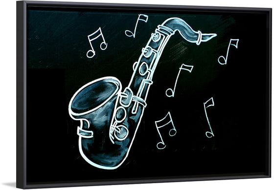 "Chalked Blackboard Saxophone"