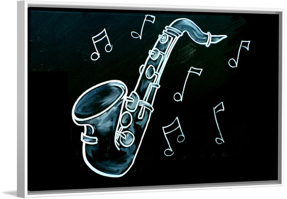 "Chalked Blackboard Saxophone"