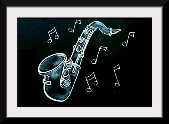 "Chalked Blackboard Saxophone"