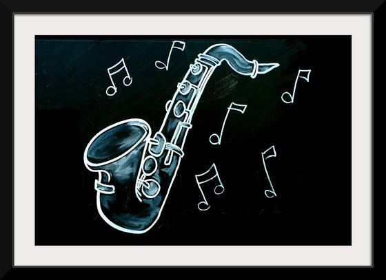 "Chalked Blackboard Saxophone"