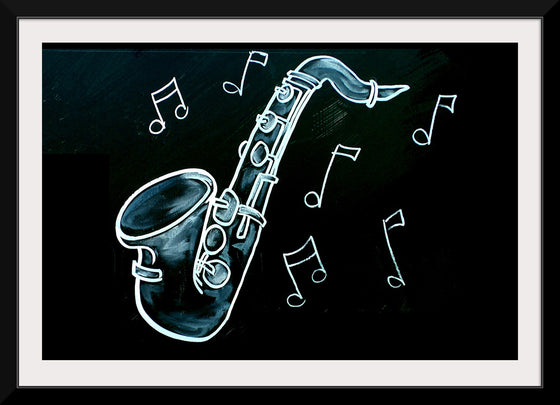 "Chalked Blackboard Saxophone"