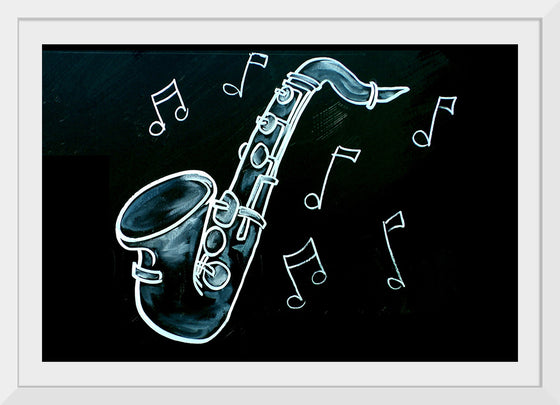 "Chalked Blackboard Saxophone"