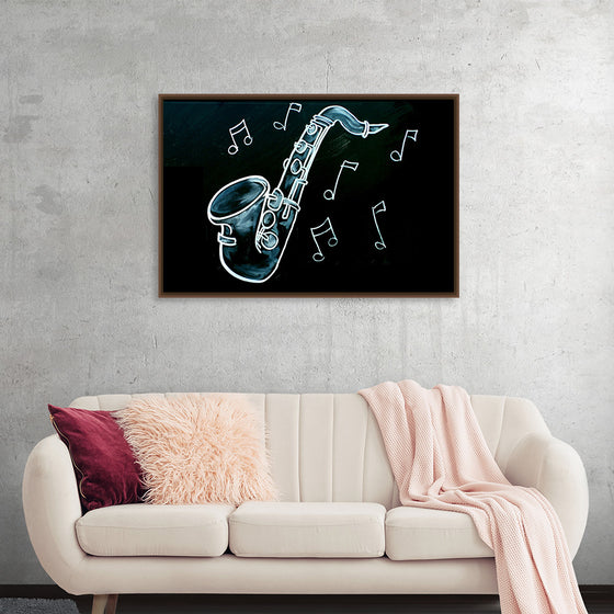 "Chalked Blackboard Saxophone"