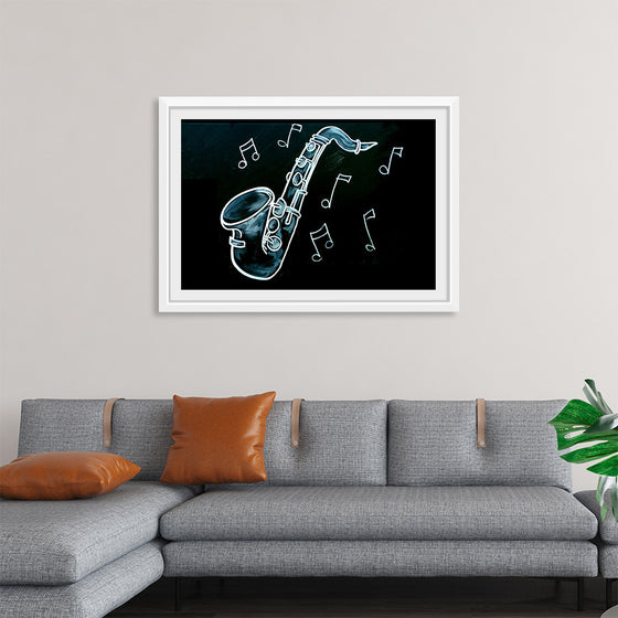 "Chalked Blackboard Saxophone"