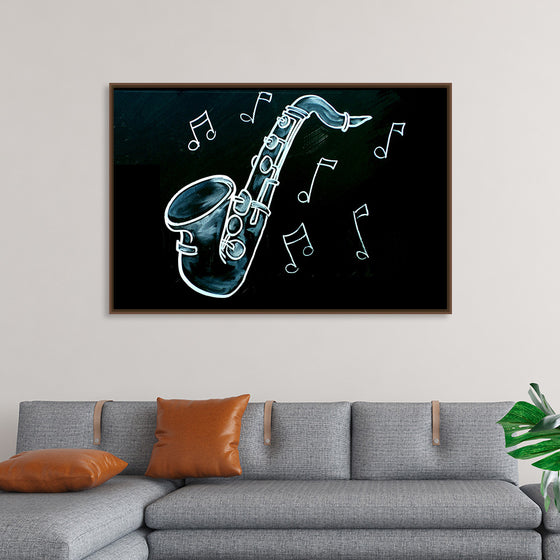 "Chalked Blackboard Saxophone"