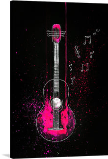  Immerse yourself in the symphony of “Guitar, Music, Strings, Melody,” a limited edition print that captures the soul-stirring connection between instrument and melody. Every stroke of vibrant pink against the contrasting dark backdrop symbolizes the passionate dance between silence and sound.