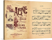  Delmer G. Palmer’s “Alone” is a poignant and emotional piece that would make a great addition to any art collection. The sheet music, published in 1898, features a melancholic ballad about unrequited love and betrayal.