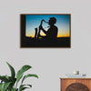 "Silhouette of a Man Playing Saxophone during Sunset", Victor Freitas