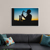 "Silhouette of a Man Playing Saxophone during Sunset", Victor Freitas