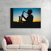 "Silhouette of a Man Playing Saxophone during Sunset", Victor Freitas