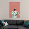 "Man in Teal Suit Holding Trumpet"