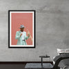 "Man in Teal Suit Holding Trumpet"