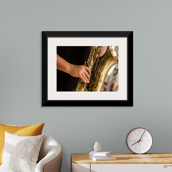 "Person in Black Shirt Playing Brass-Colored Saxophone", Ruca Souza