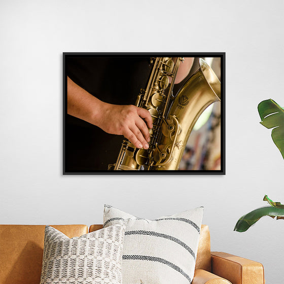 "Person in Black Shirt Playing Brass-Colored Saxophone", Ruca Souza