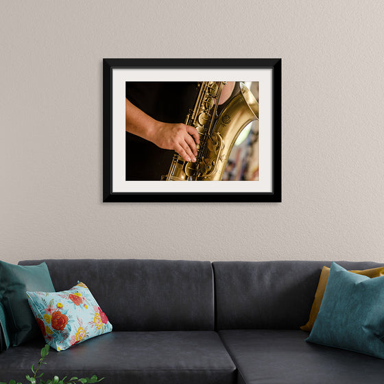 "Person in Black Shirt Playing Brass-Colored Saxophone", Ruca Souza