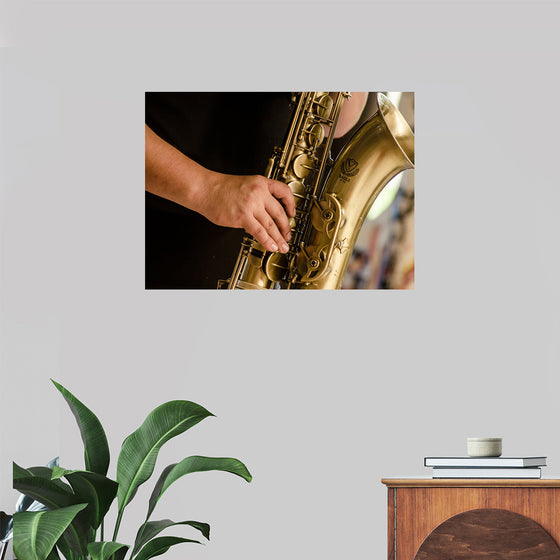 "Person in Black Shirt Playing Brass-Colored Saxophone", Ruca Souza