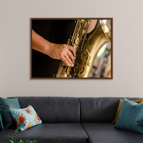 "Person in Black Shirt Playing Brass-Colored Saxophone", Ruca Souza