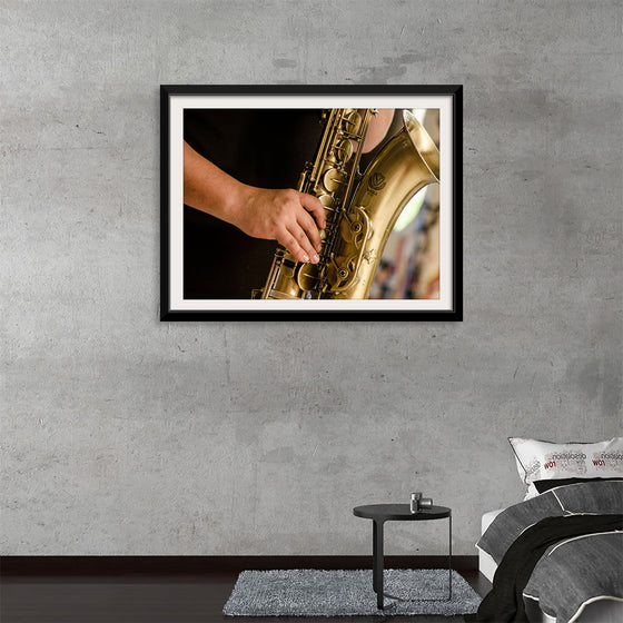 "Person in Black Shirt Playing Brass-Colored Saxophone", Ruca Souza