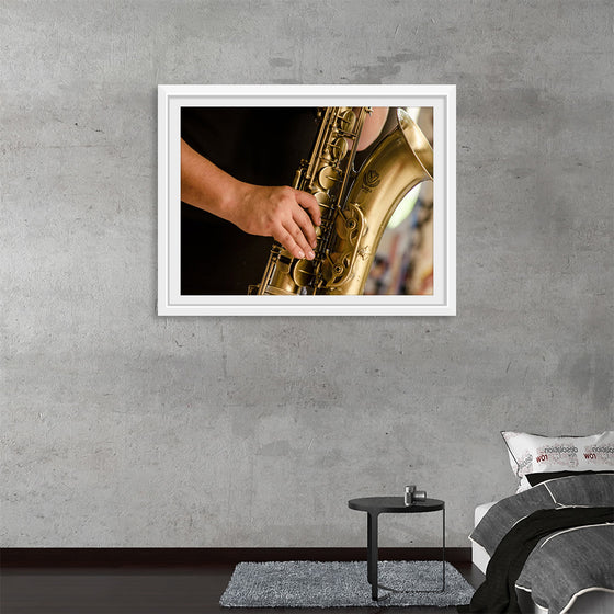 "Person in Black Shirt Playing Brass-Colored Saxophone", Ruca Souza