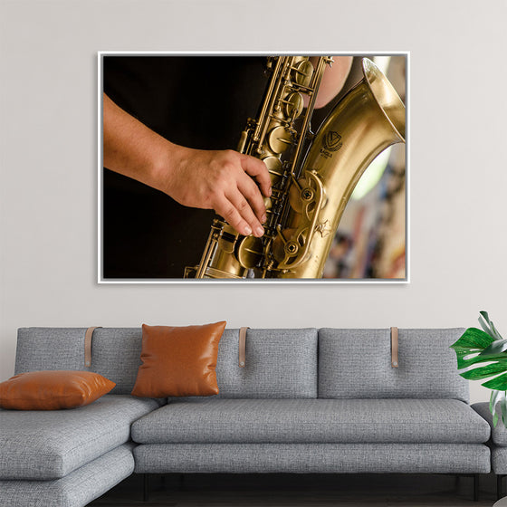 "Person in Black Shirt Playing Brass-Colored Saxophone", Ruca Souza