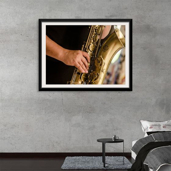 "Person in Black Shirt Playing Brass-Colored Saxophone", Ruca Souza