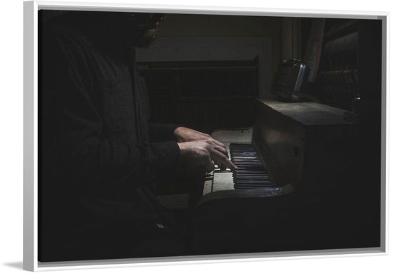 "Man Playing an Old Piano"