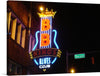 This captivating print features a close-up of BB King’s Blues Club sign, an iconic destination paying tribute to the King of the Blues, B.B. King. The neon lights in blue, red, and yellow illuminate the night sky, creating an electric atmosphere. 