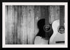 "Two Grayscale Acoustic Guitars"