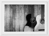 "Two Grayscale Acoustic Guitars"