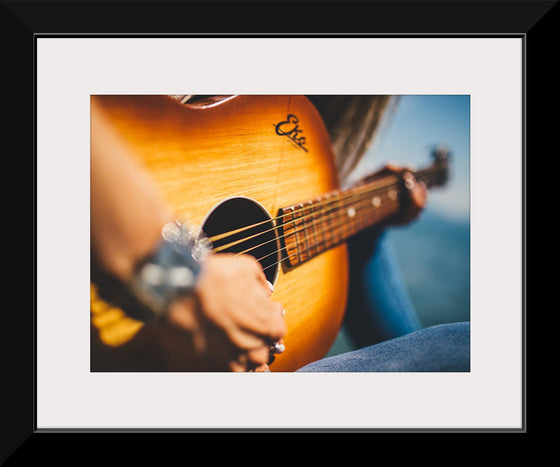 "Person Play Guitar in Close-up Photo"