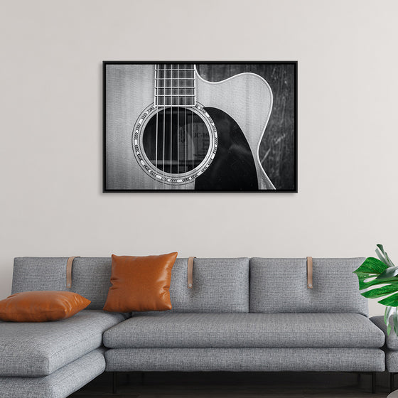 "Grayscale Photo of Cutaway Acoustic Guitar", Jessica Lewis Creative