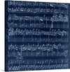 Immerse yourself in the harmonious blend of visual and auditory art with this exquisite print of a musical score. Each note, meticulously inscribed against the deep blue backdrop, invites you to a symphony of elegance and melody. 