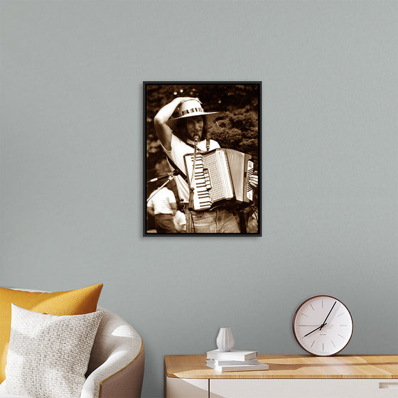 "Smiling Musician with Accordion"