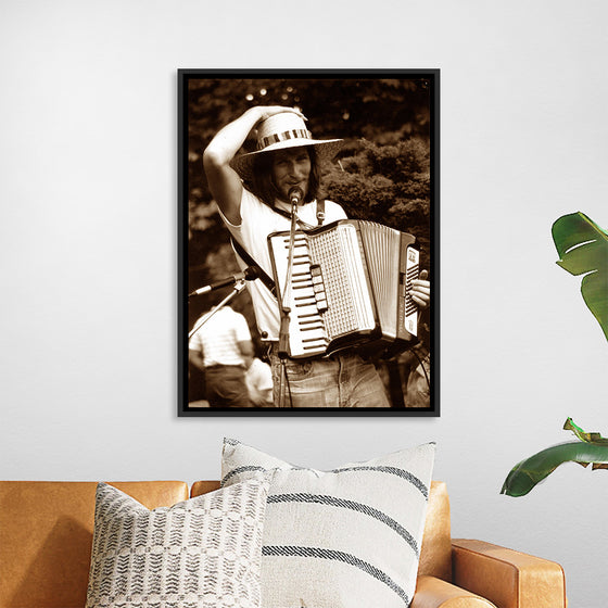 "Smiling Musician with Accordion"