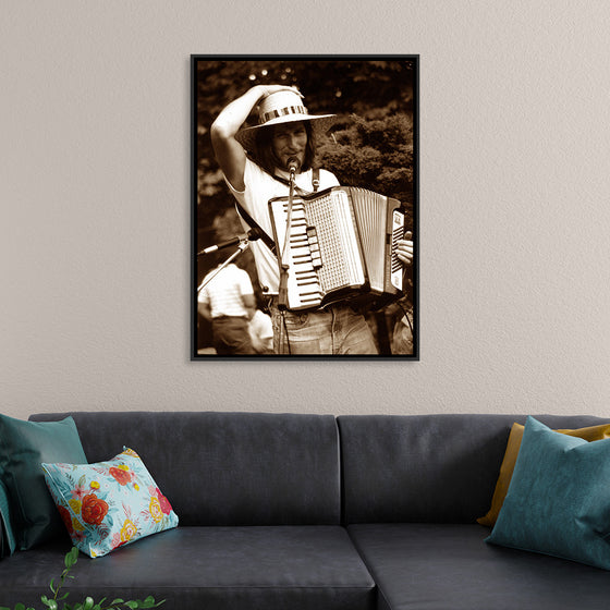 "Smiling Musician with Accordion"