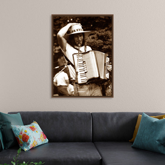 "Smiling Musician with Accordion"