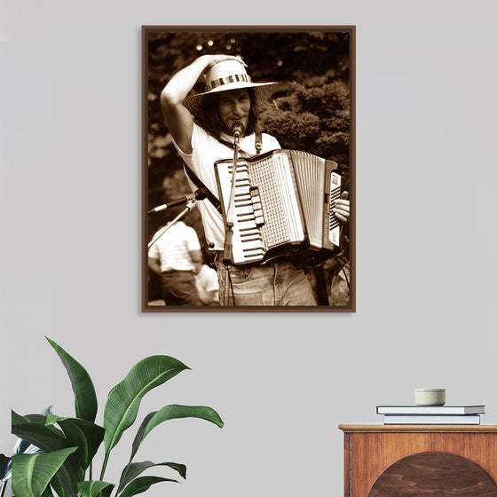 "Smiling Musician with Accordion"