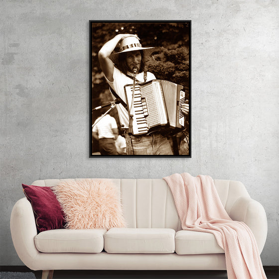 "Smiling Musician with Accordion"