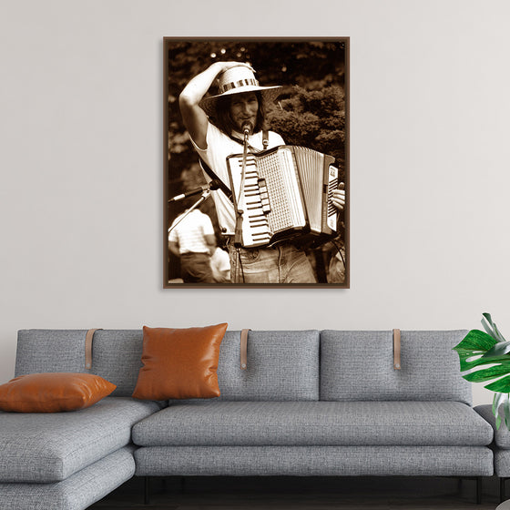 "Smiling Musician with Accordion"