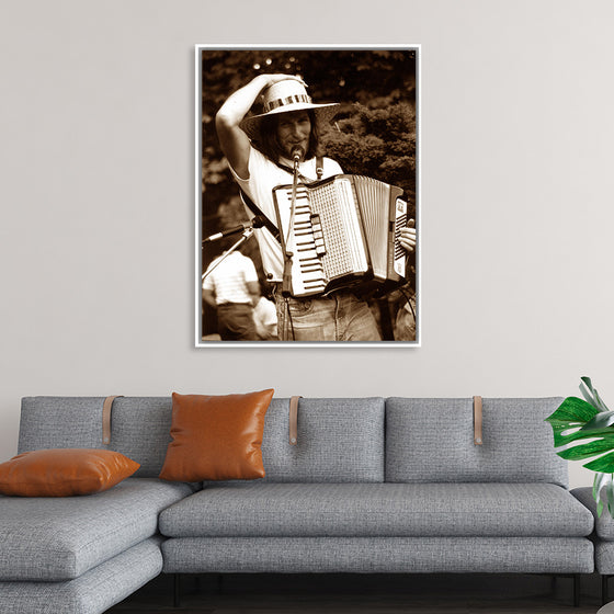 "Smiling Musician with Accordion"