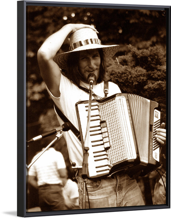 "Smiling Musician with Accordion"