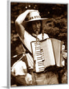 "Smiling Musician with Accordion"